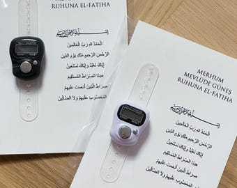 Mevlüt Finger Counter | Islamic Prayer Aid | Handmade Card | Personalized with Your Desired Dhikr or Dua Text | Mevlüt Gift | Zikirmatik | Mevlid