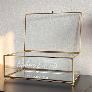 Hochzeitsbox für Karten | Glaskartenbox für Geldgeschenke | Hochzeitspost | Glasbox Hochzeit | Personalisierte Kartenbox | Hochzeitkartenbox