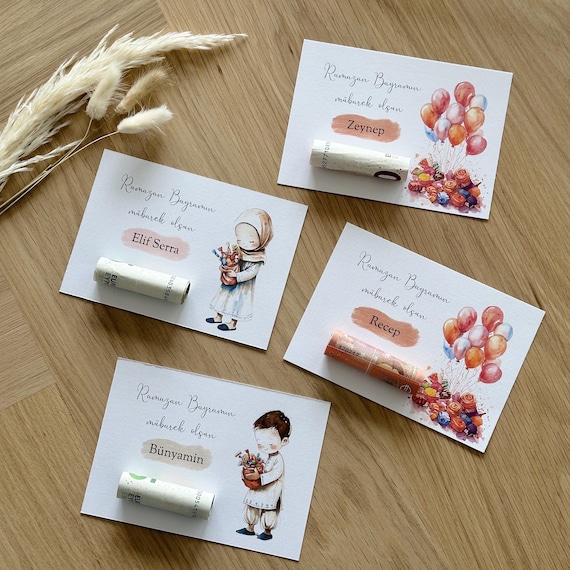 Personalisierte Ramadan Geldkarte - Eid Mubarak Geschenk für Kinder