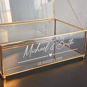 Vinyl Sticker Wedding Card Box – Gift Box Stickers – Personalized Lettering – Wedding Post – Glass Box for Gifts – Wedding Box