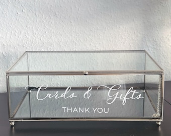 Vinyl Sticker Wedding Card Box – Gift Box Stickers – Personalized Lettering – Wedding Post – Glass Box for Gifts – Wedding Box