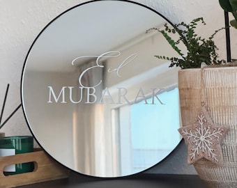 Mirror Welcome Sign – Round Mirror – Ramadan Decoration – Ramadan & Eid – Personalized Welcome Sign