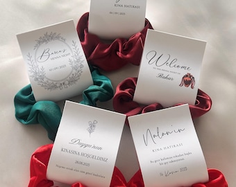 Scrunchies Gift | Party Favor | Personalized Gifts | Henna Night Celebration | Hair Ties | Wedding | Bachelorette Party | Engagement | Bridesmaid