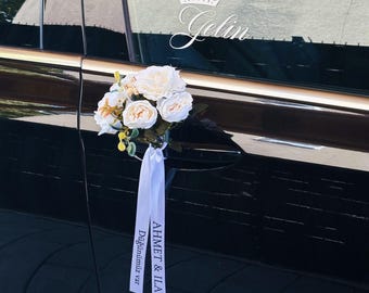Convoy ribbon for the wedding car | Personalized wedding ribbon for the bride and groom | Wedding decoration