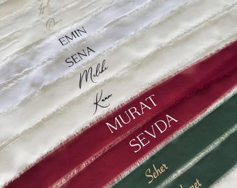 Personalized chiffon ring bands | Wedding bands | Chiffon ribbon wedding | Engagement band | Wedding decoration