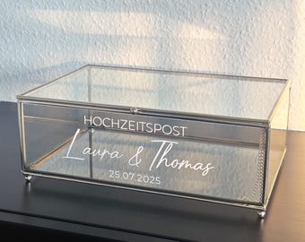 Vinyl Sticker Wedding Card Box – Gift Box Stickers – Personalized Lettering – Wedding Post – Glass Box for Gifts – Wedding Box