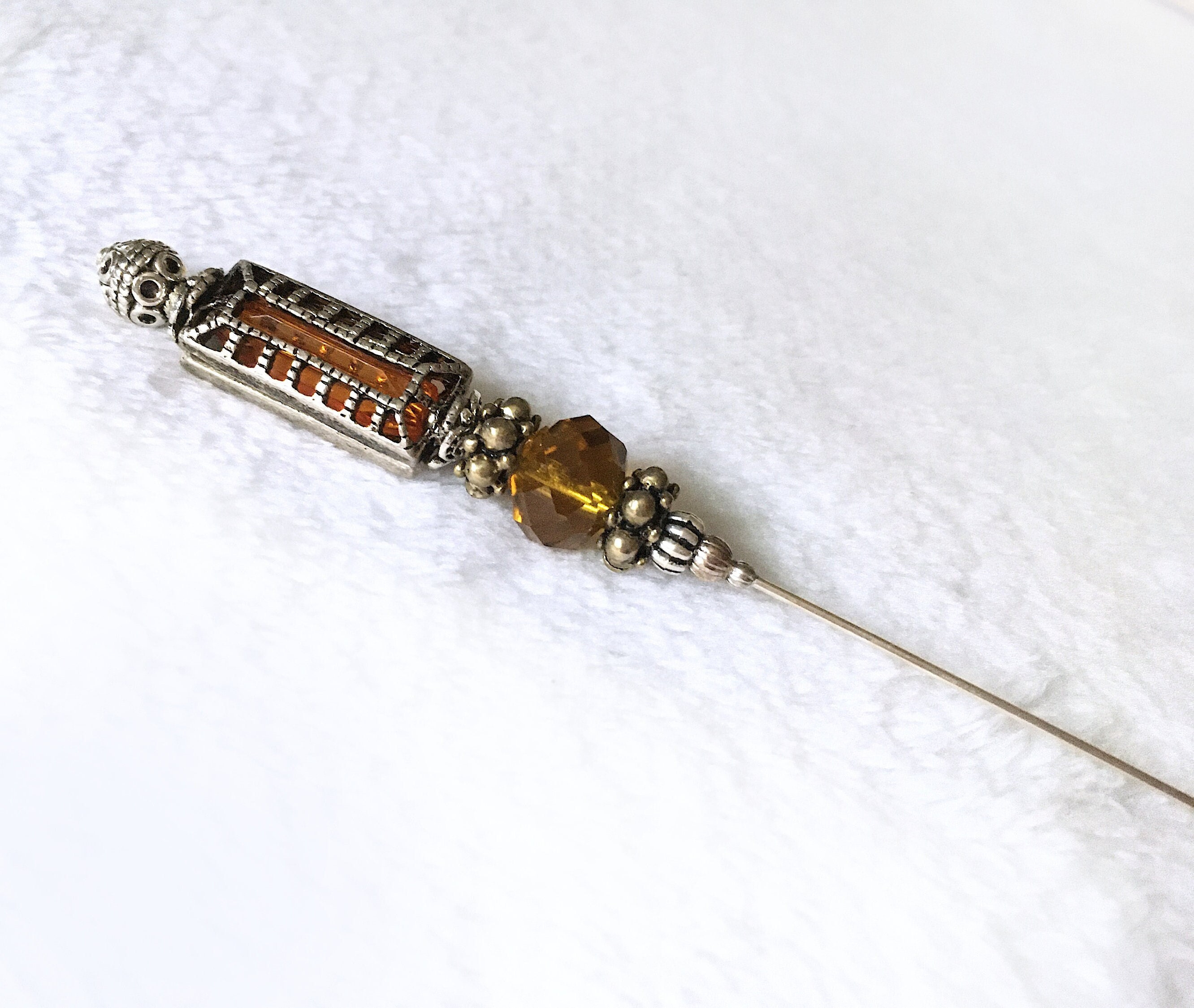 NWT French Style Saucer HatPin HATPIN With Rare TIBETAN PEWTER French Design - Silver  main image 4