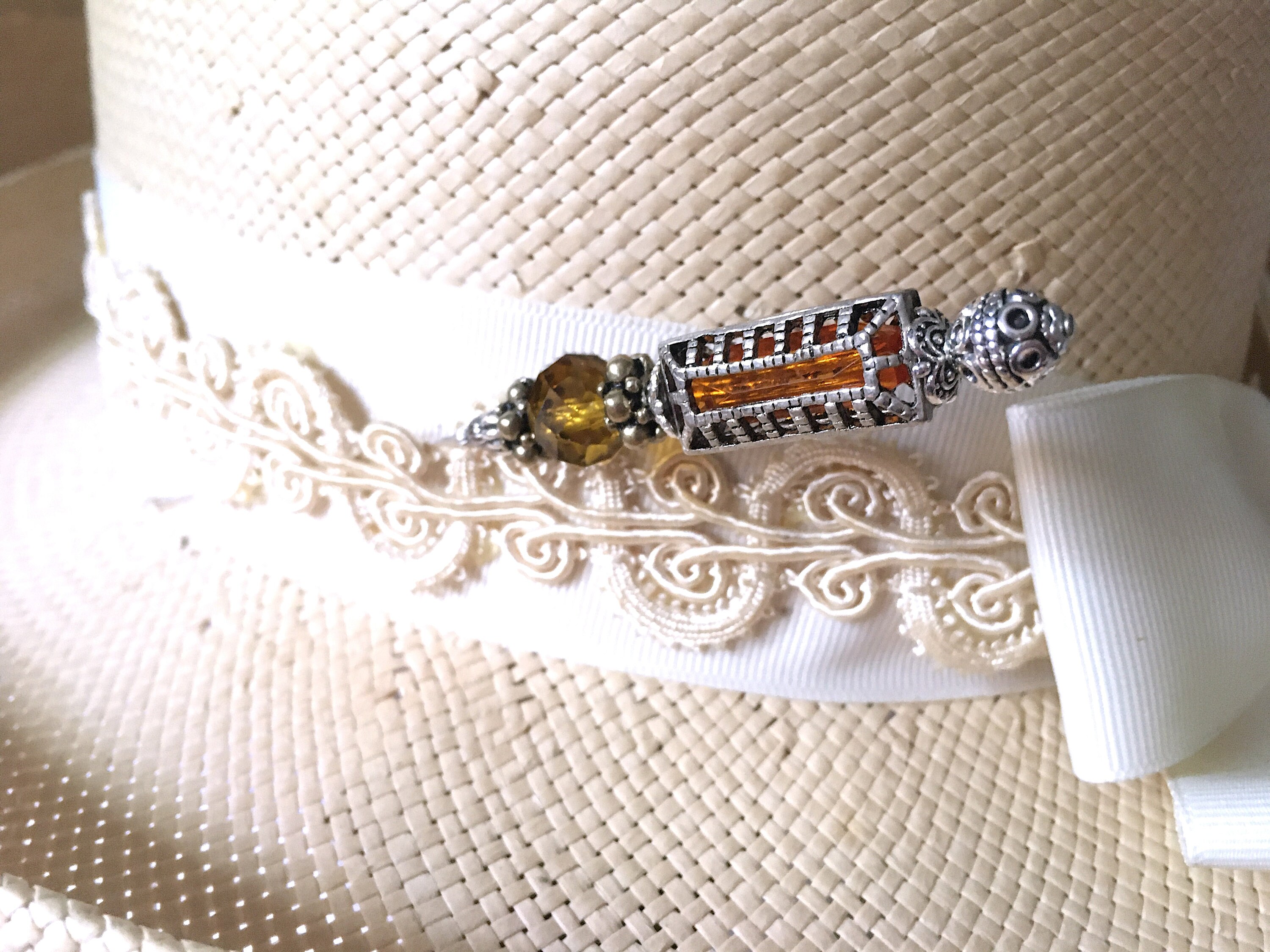 NWT French Style Saucer HatPin HATPIN With Rare TIBETAN PEWTER French Design - Silver  main image 2