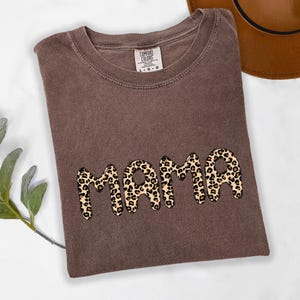 Comfort Colors® Leopard Mama T-shirt,Retro Mama Shirt, Mama Shirt, Mothers Day Gift,  Gift For Mom, Mama Shirt, Leopard Mama Shirt