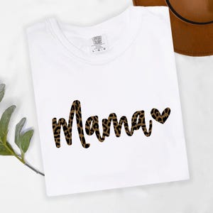 Comfort Colors® Leopard Mama Shirt, Mama Shirt, Mothers Day Gift, Retro Mama Shirt, Gift For Mom, Mama Shirt, Leopard Mama T-Shirt