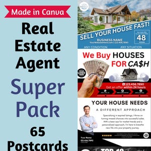Real Estate Marketing Postcards, Super Pack Realtor Mailers Template, Realtor Flyers, Agent Mailers, Editable Mailers, Broker Templates
