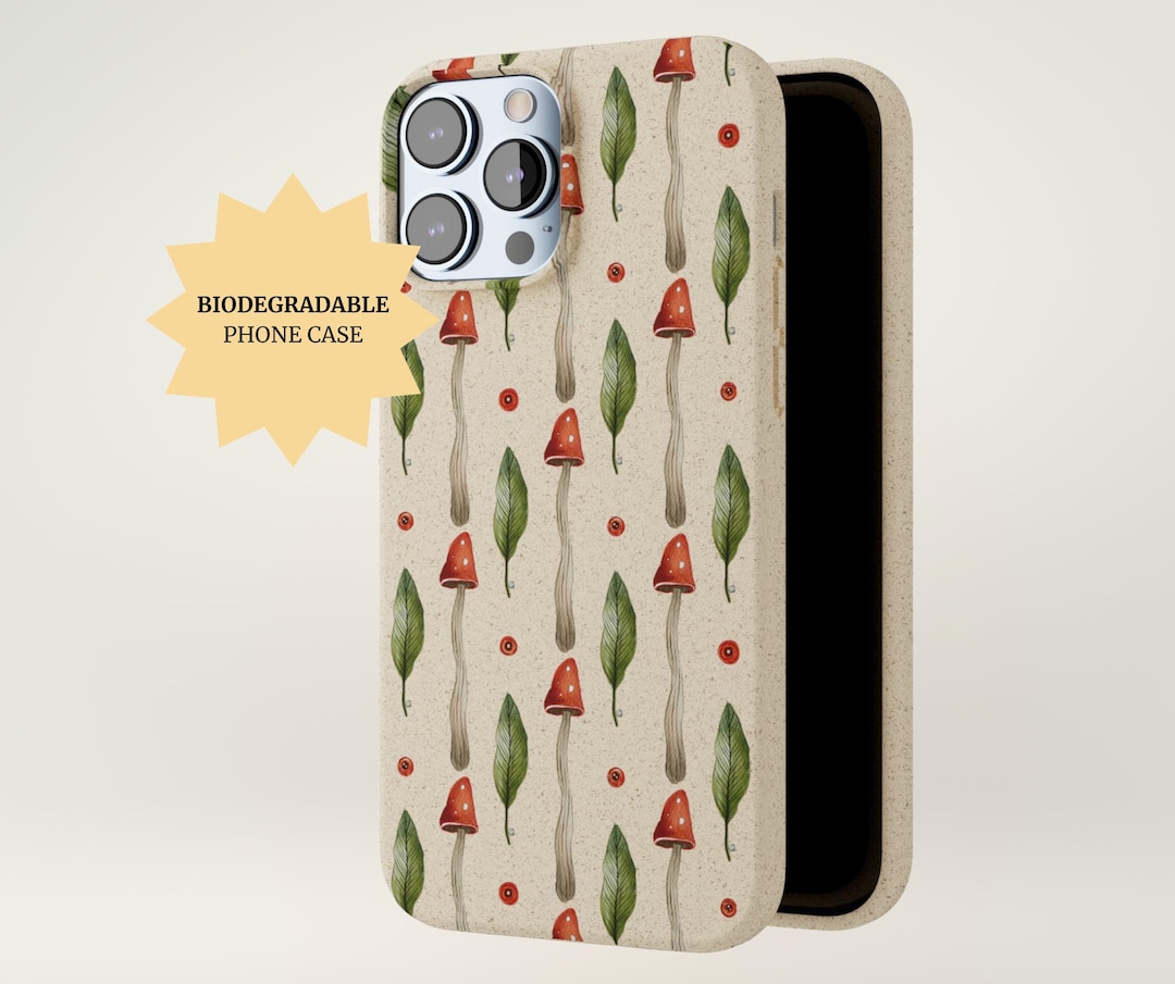 Curated visual reference: Gallery Detail: Mushroom And Leaves Eco Phone Case Red And Green