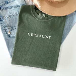 HERBALIST Comfort Colors T Shirt - Oversized or Relaxed Fit - Herbal Shirt, Herb Tee, Herbalist T-Shirt