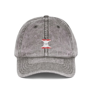 Apple Core Vintage Cap -- Embroidered Apple Hat, Apple-core Baseball Cap
