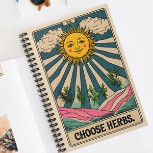 Escolha ervas Caderno Azul - Diário de ervas, Presente para amantes de plantas bruxas, Registro de jardinagem, Estética de boticário, Álbum de recortes Cottagecore