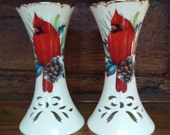 Vintage Pair Lenox Winter Greetings Pierced Candlesticks from the nineties