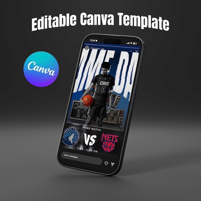 Game Day Flyer Template, Editable Canva Flyer for Any Sport, Social Media Graphic image 2