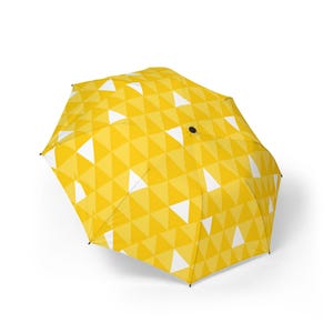 Stilvoller faltbarer Regenschirm mit hellem geometrischem Design, perfekt für Regentage, Geschenk für sie, Reise-Accessoire, schicker Sonnenschirm, Sommer