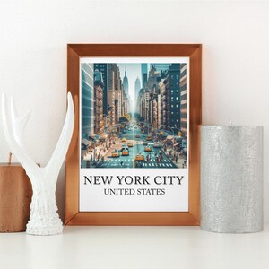 Affiche de voyage à New York - États-Unis, Empire State, affiche de New York, art tendance, cadeau personnalisé