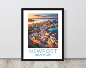 Newport traditional travel print - Newport Rhode Island, Newport poster, Newport print