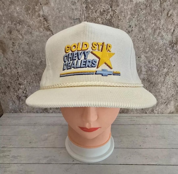 Vintage Gold Star Chevy Dealers Cotton Corduroy Adjustable Hat Chevrolet