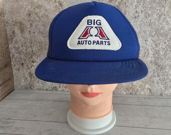 Vintage Big Auto Parts Blue Snapback Trucker Mesh Pennant Winner K Products Hat