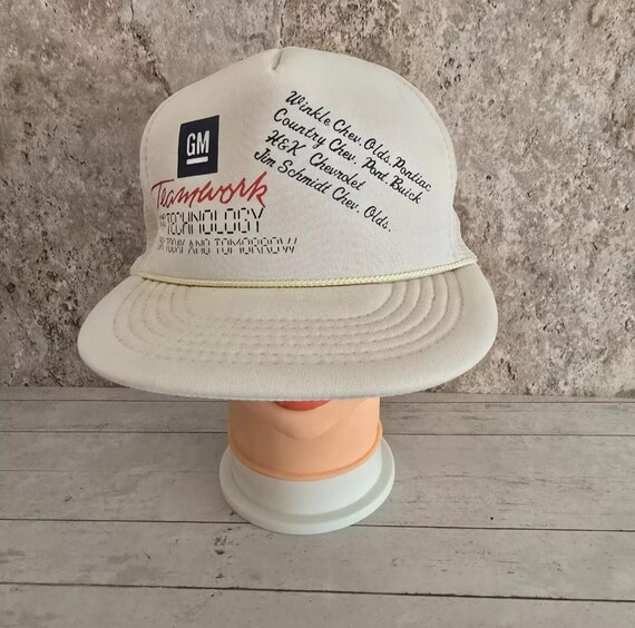 Vintage Ohio GM Chevy Dealers Teamwork & Technology Trucker Mesh Adjustable Hat