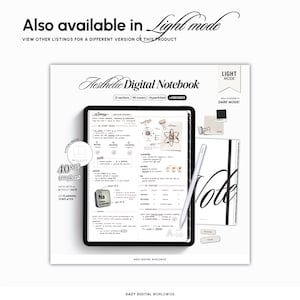 Caderno Digital MODO ESCURO | 50 Modelos | Seções com Hiperlinks | GoodNotes Notability | Modelos de Notas Minimalistas para iPad e Android imagem 8