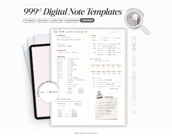 LIGHT MODE Digital Note Templates (v2) | GoodNotes Notability | Minimal Student iPad Android Notes | Digital Notetaking Templates