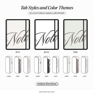 AESTHETIC Digital Notebook | 50 LIGHT Templates | Hyperlinked Sections | GoodNotes Notability | Minimal Student iPad Note Templates Android image 3