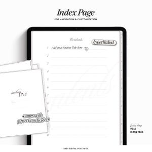 AESTHETIC Digital Notebook | 50 LIGHT Templates | Hyperlinked Sections | GoodNotes Notability | Minimal Student iPad Note Templates Android image 4