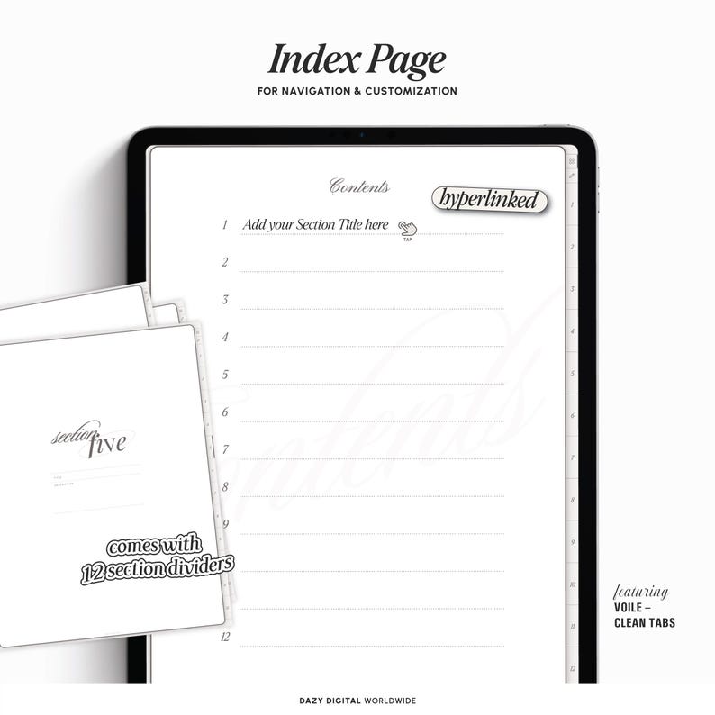 AESTHETIC Digital Notebook | 50 LIGHT Templates | Hyperlinked Sections | GoodNotes Notability | Minimal Student iPad Note Templates Android image 4