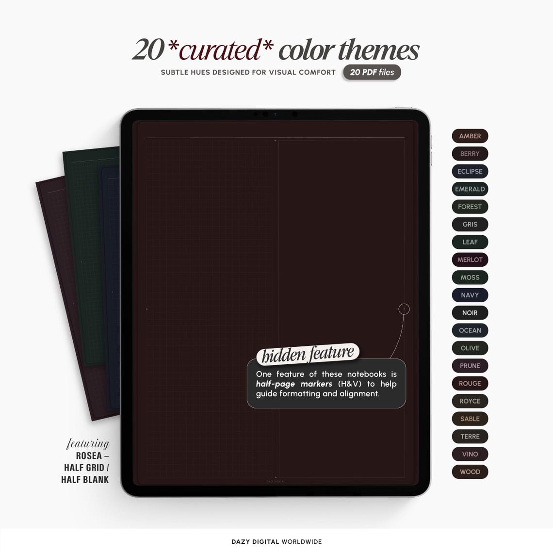 DARK MODE Digital Note Templates (v2) Goodnotes Notability | Minimal ...