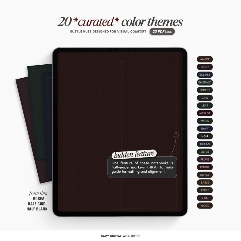 DARK MODE Digital Note Templates (v2) Goodnotes Notability | Minimal ...