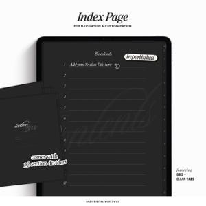 Caderno Digital MODO ESCURO | 50 Modelos | Seções com Hiperlinks | GoodNotes Notability | Modelos de Notas Minimalistas para iPad e Android imagem 4
