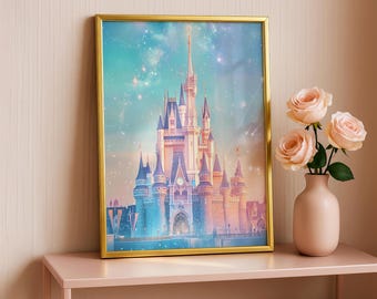 ディズニー城の特許プリント、眠れる森の美女の城の設計図、子供部屋の