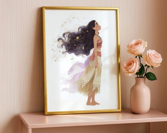 Muurkunst eilandprinses | Wanddecoratie meisjeskamer (digitale download)