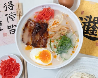 Tonkotsu Ramen Box – Japansk Ramen med krämig fläskbuljong | Komplett kit med nudlar och toppings