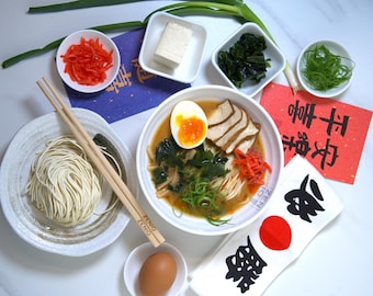 Miso Ramen Box – Japansk soppa med miso, nudlar och toppings | Färdigt hantverksmässigt ramenkit