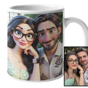 Pix-Art Custom Family Portrait Mug, Personalized Cartoon Coffee Cup, Unique Gift for Families, Custom Illustration, Funny Family Mug Gift