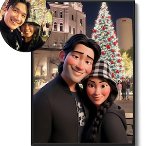Pix-art Custom Portrait Poster, Cartoon Photo Illustration, Digital Print, Personal Animation, Family Portrait from Photo, Fun Gift