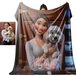 Pix-art Personalized Blanket, Family Portrait Painting, Custom Cartoon Photo, Anime Caricatures, Cozy Home Decor Gift, Cartoon Family