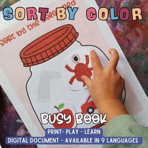 Jeu de Tri des Couleurs Imprimable |  Montessori - Association Multilingue par Couleur | Apprentissage Maternelle | PDF Téléchargement