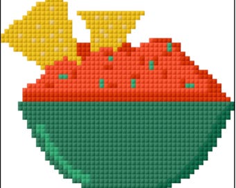 Gráfico digital para bordado de patatas fritas y salsa