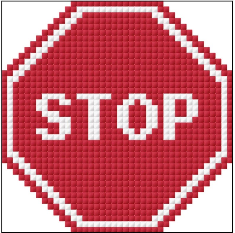 Puede incluir: Una se&ntilde;al de stop octogonal roja con borde blanco y la palabra "STOP" en letras blancas.