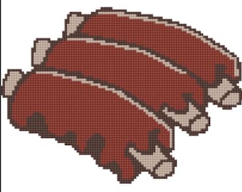 Gráfico digital de punto de cruz de costillas