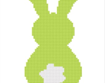 Gráfico digital de punto de cruz de conejo