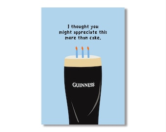 Funny Guinness Birthday Card | Beer Lover A6 Card