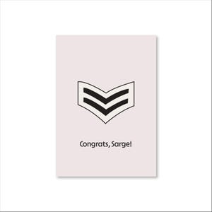 Gefeliciteerd, sergeant! Bevordering tot politieagent | A6-wenskaart | A6-kaart