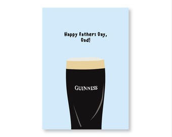 Guinness Pint Father's Day Card for Dad, Humorous Beer Greeting